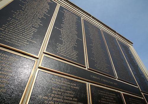 Lifetime member alumni wall.